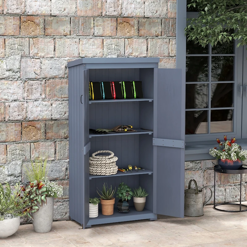 Outsunny Outdoor Storage Cabinet with Waterproof Metal Roof,
