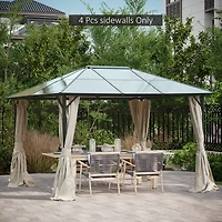 Universal Outdoor 10' x 12' Gazebo Replacement Sidewall Canopy Curtain (Curtains Only)