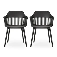 Simplie Fun Durable and Stylish Plastic Outdoor Chair Set with Modern Vibe