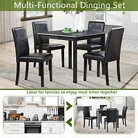 Streamdale Contemporary Elegance Wooden Dining Table and Upholstered Chairs