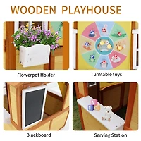 Streamdale Kids Wooden Outdoor Playhouse with Working Doors and Windows