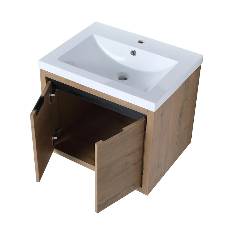 24 Inch Bathroom Cabinet with Sink, Soft Close Doors