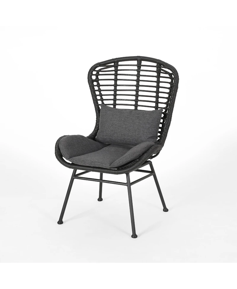 Streamdale Modern Rattan Accent Chair with Water-Resistant Cushions