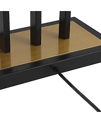 Possini Euro Design Acadia Modern Floor Lamp 71" Tall Black Warm Gold Metal 3-Light Frosted White Glass Globe Shades Decor for Living Room Reading Hou