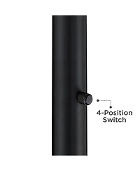 Possini Euro Design Cameron Light Blaster Modern Torchiere Floor Lamp Led 72.25" Tall Warm Antique Brass Matte Black Opal Glass Bowl Pole Light for Li