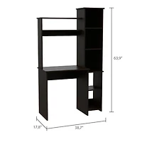 Streamdale Marston 6-Shelf Writing Desk With Built-In Bookcase Wengue