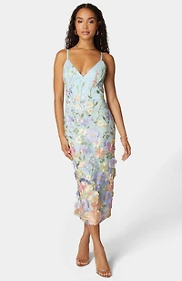 Bebe Women's Floral Embroidered Midi Dress