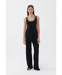 Nocturne Women's Mother of Pearl Beaded Knit Pants