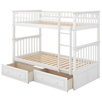Streamdale Twin Over Twin Bunk Bed With Drawers, Convertible Beds