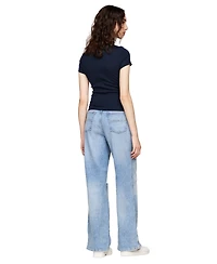 Tommy Jeans Women's Badge Logo Ribbed T-Shirt