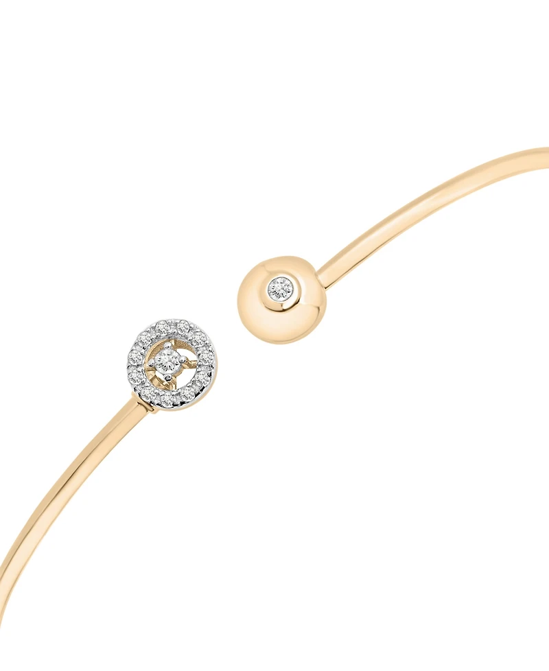 Diamond Halo Cuff Bangle Bracelet (1/10 ct. t.w.) in 10k Gold, Created for Macy's