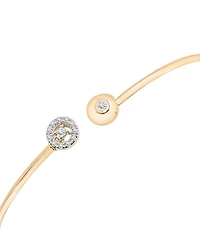 Diamond Halo Cuff Bangle Bracelet (1/10 ct. t.w.) in 10k Gold, Created for Macy's