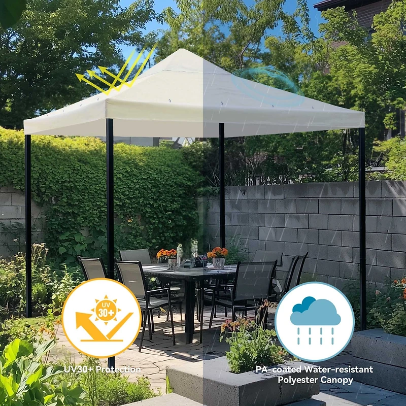 Yescom 10x10Ft Gazebo Top Replacement for beach cabanas for 1 Tier Outdoor Canopy Cover Patio Garden Yard Party White