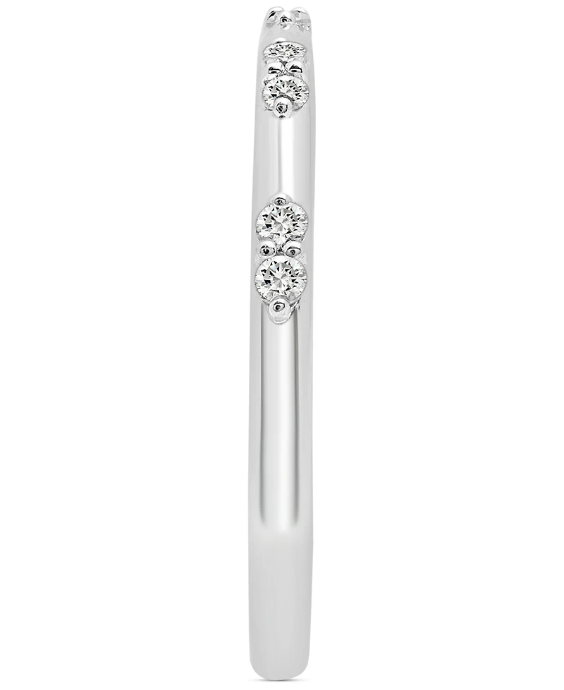 Diamond Mini Cluster Stack Band (1/6 ct. t.w.) 10k White Gold, Created for Macy's