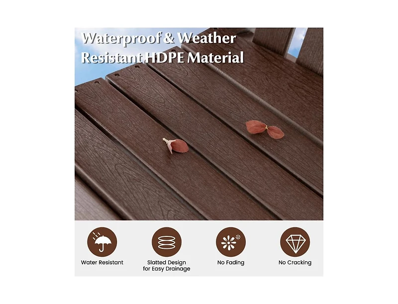 Hdpe Patio Chair with Armrest and Footrest for Indoor Outdoor