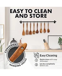 Zulay Kitchen Premium 8-Piece Wooden Spoons for Cooking
