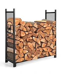 Slickblue 4 Feet Firewood Rack Stand with Mesh Sides