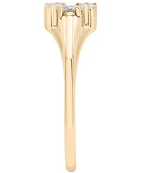 Diamond Three Stone Cuff Ring (1/10 ct. t.w.) in 10k Gold, Created for Macy's