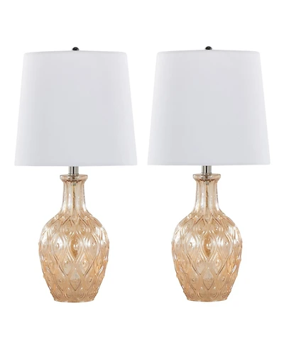 Lumisource Gloria Round 20" Contemporary Glass Accent - Set of 2 Lamp