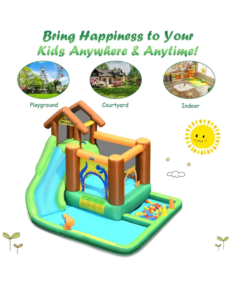 Inolait Inflatable Waterslide Bounce House Climbing Wall without Blower