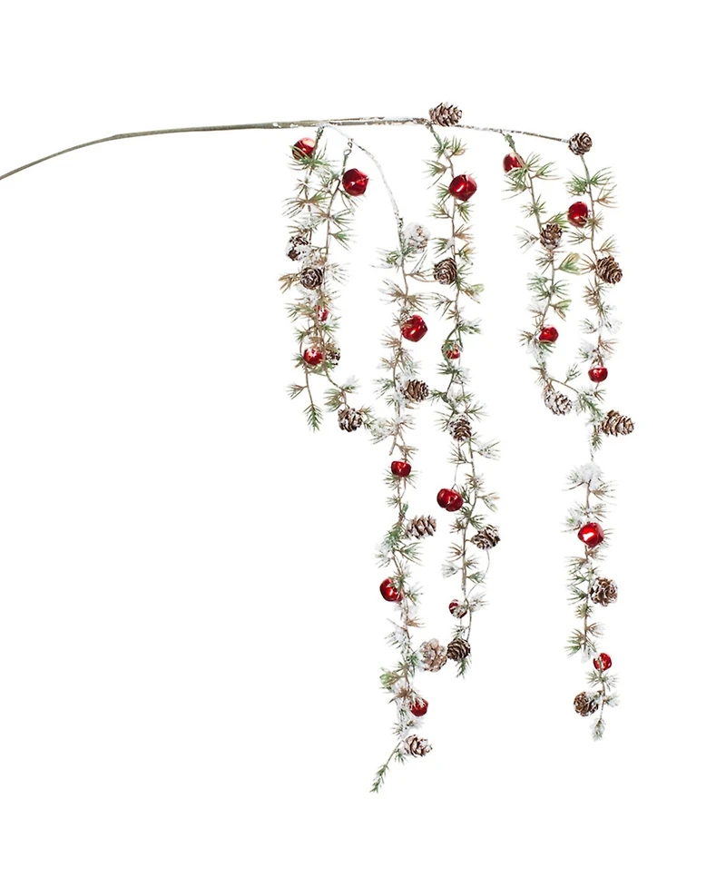 Seasonal Hanging Pine and Bell Spray Bundle-Set of 12 Ornaments for Creating Merry Christmas Atmospheres