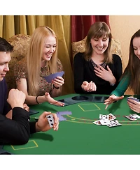 Soozier 47" Foldable Poker Table 8 Player jack Game Table,