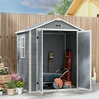 Outsunny Outdoor Storage Shed 6' x 4.5' w/ Lockable Doors & Window,