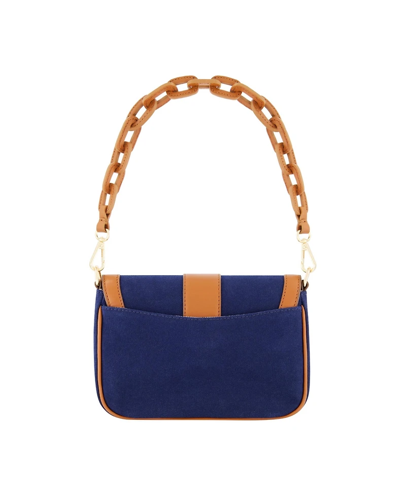 Solid Canvas Flap with Double leather stap.