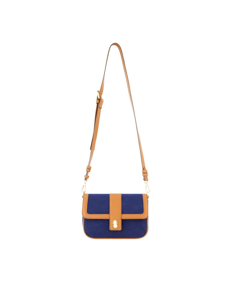 Solid Canvas Flap with Double leather stap.