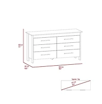 Fm Furniture Luxor 6 Drawer Double Dresser