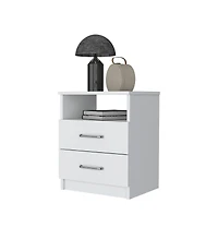 Fm Furniture Oklahoma Nightstand,Two Drawers, One Shelf