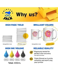 Printers Jack 400ML Black Sublimation Ink for Epson Printers
