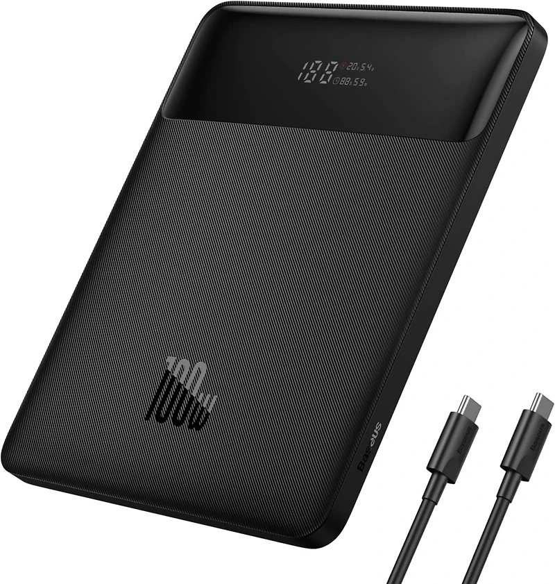 Baseus Blade2 Portable Charger 12000mAh Power Bank 65W Fast-Charging - Black