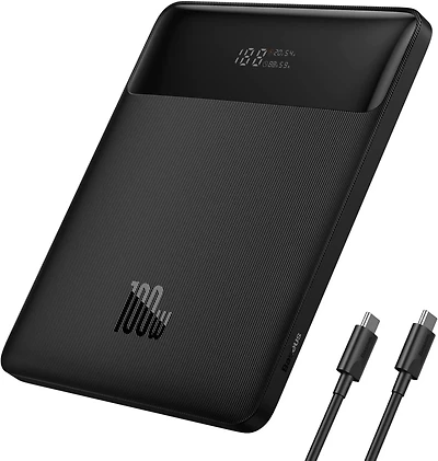 Baseus Blade2 Portable Charger 12000mAh Power Bank 65W Fast-Charging - Black