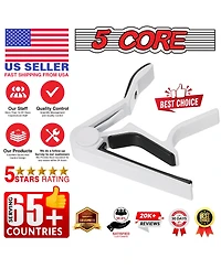 5Core Capo Acoustic Electric Guitar 6 String Kapo Clip For Banjo Mandolin Ukulele - Capo Wh 1Pc