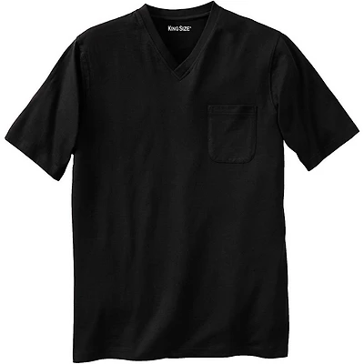 KingSize Big & Tall Shrink-Less Lightweight V-Neck Pocket T-Shirt