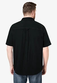 Boulder Creek Big & Tall by KingSize Short Sleeve Denim And Twill Shirt