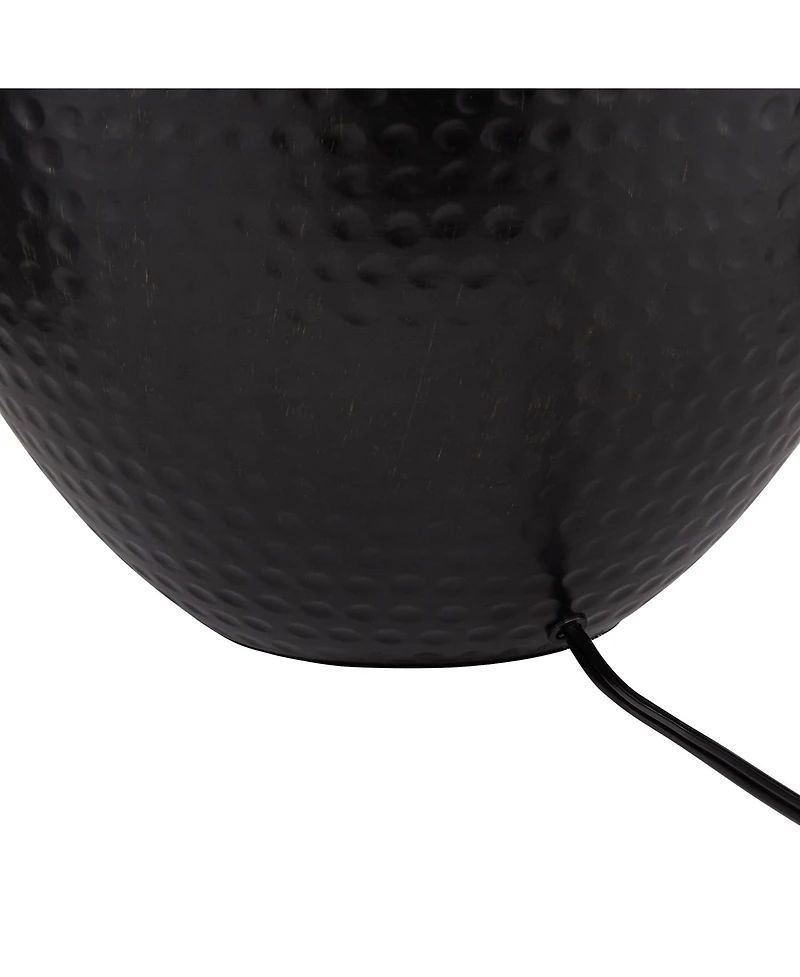 Brighton Southwest Rustic Farmhouse Table Lamp 27.25" Tall Hammered Warm Bronze Metal Pot Beige Fabric Drum Shade for Living Room Bedroom House B