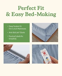 Sheets Set, Authentic 100% Organic Cotton Percale