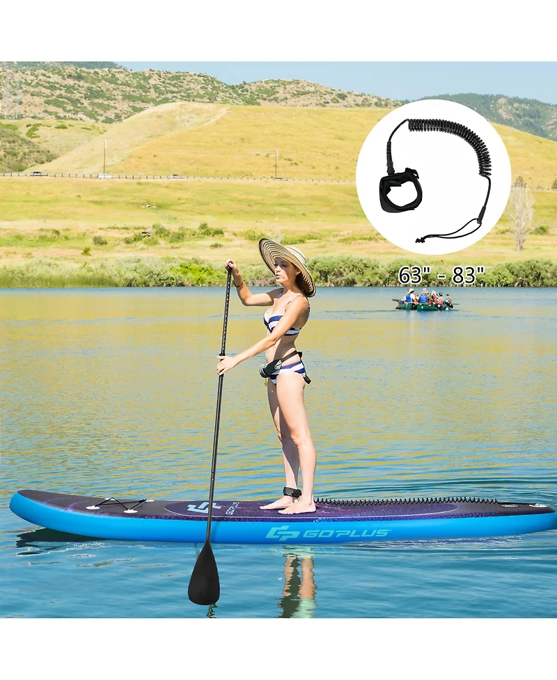 Costway Inflatable Stand Up Paddle Board Surfboard W/Bag Aluminum Paddle
