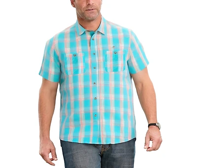 KingSize Big & Tall Short-Sleeve Plaid Shirt