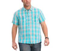 KingSize Big & Tall Short-Sleeve Plaid Shirt
