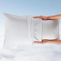 Luxury Bed Pillow for Sleeping, Adjustable Memory Foam, Medium-Firm by California Design Den King