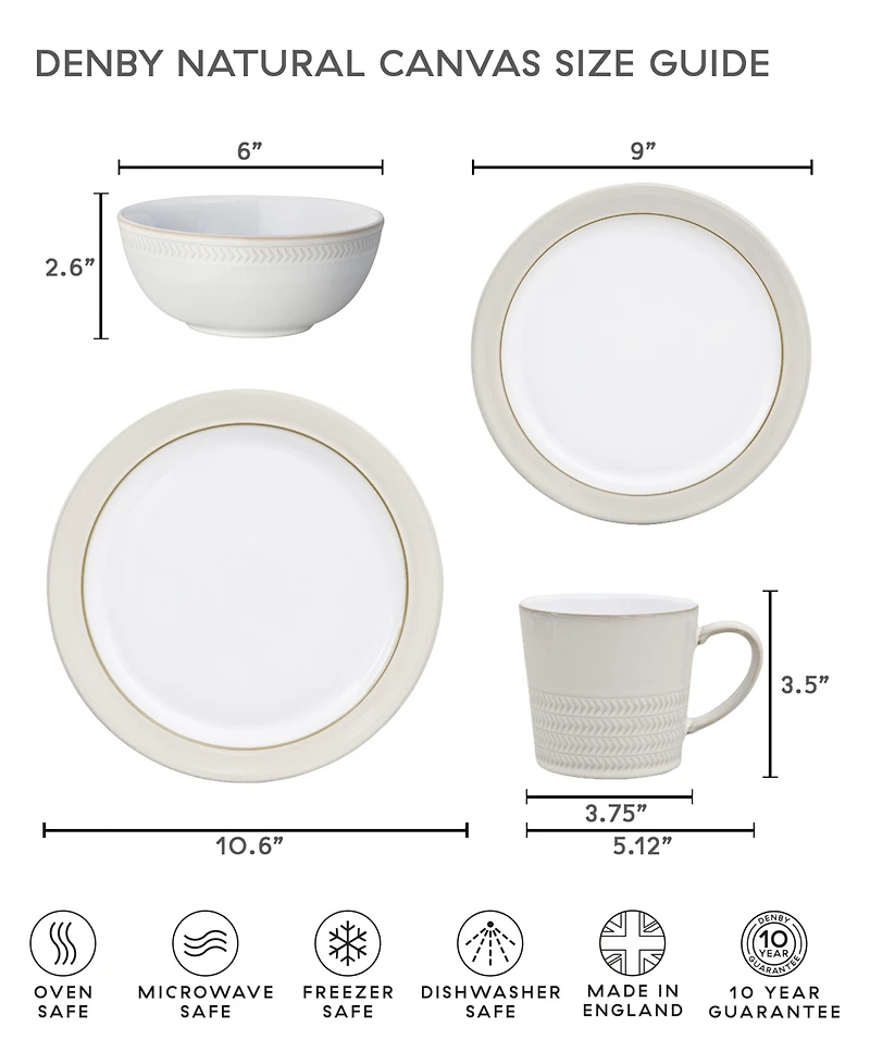 Denby Natural Canvas 12 Piece Set, Service for 4