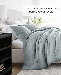 ienjoy Home Waffle Textured 3-Piece Comforter Set, King/California King