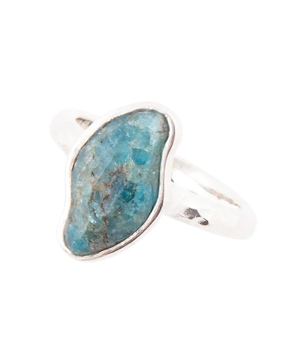 Barse Luna Genuine Blue Apatite Sterling Silver Abstract Ring