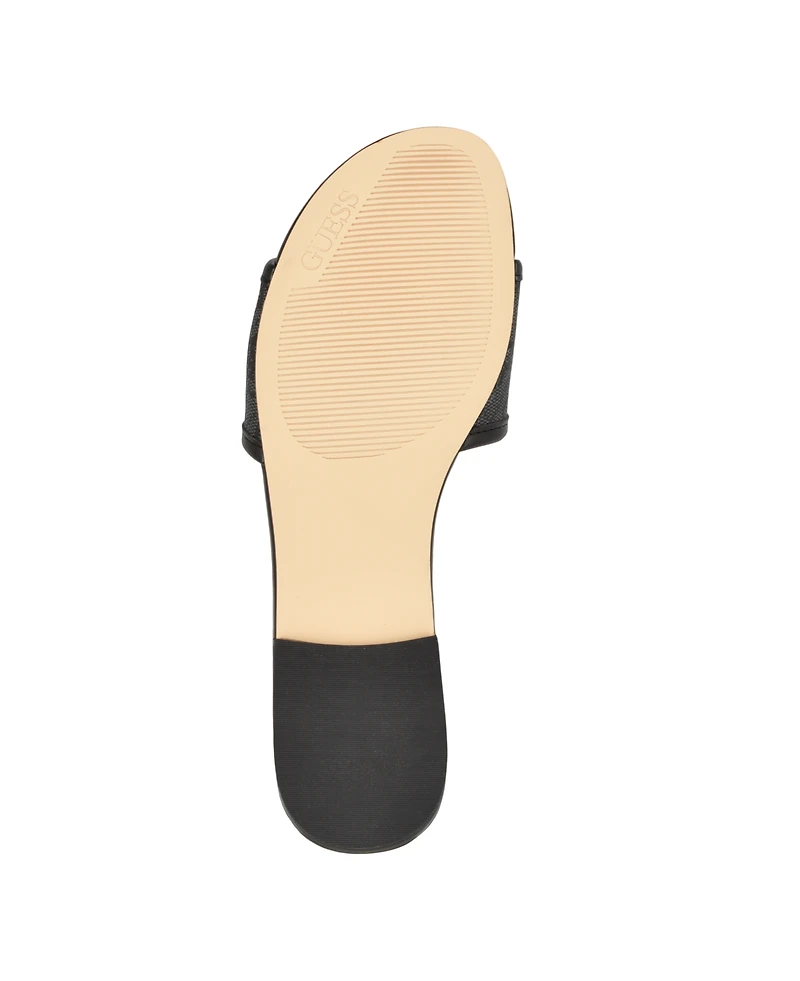 Guess Women's Hammi One Band with Logo and Hardware Flat Sandals