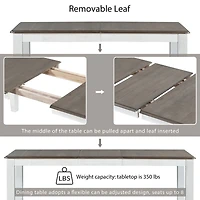 Simplie Fun Retro Style 7-Piece Dining Table Set With Extendable Table And 6 Upholstered Chairs