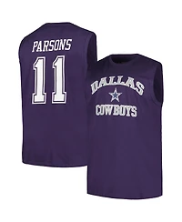 Fanatics Men's Micah Parsons Navy Dallas Cowboys Big Tall Muscle Tank Top