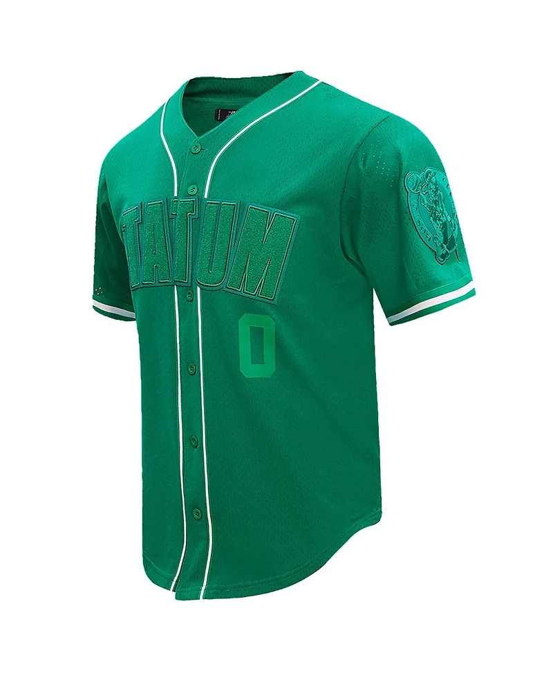 Pro Standard Men's Jayson Tatum Kelly Green Boston Celtics Triple Tonal Mesh Button-Up Top